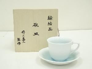 井上萬二監修　緑結晶碗皿（共箱）